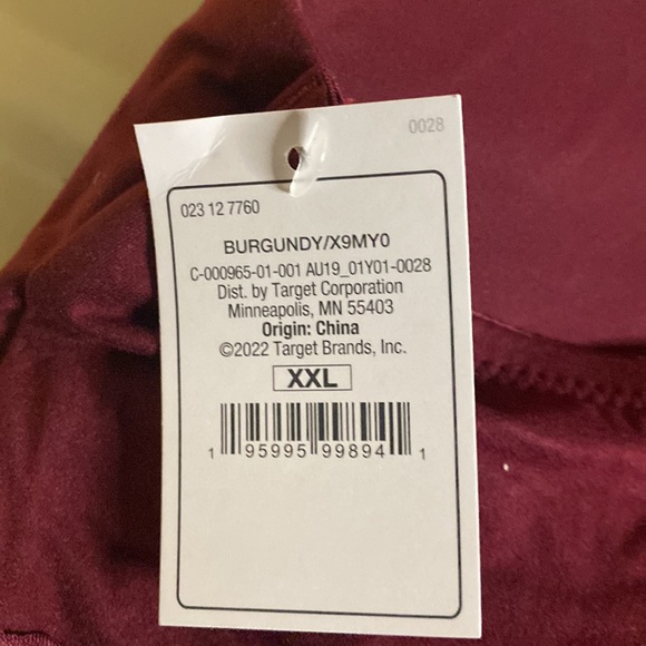 NWT Auden Light Support Padded Bra Adj Straps. Lace Pull Over. Burgundy XXL - Picture 7 of 10
